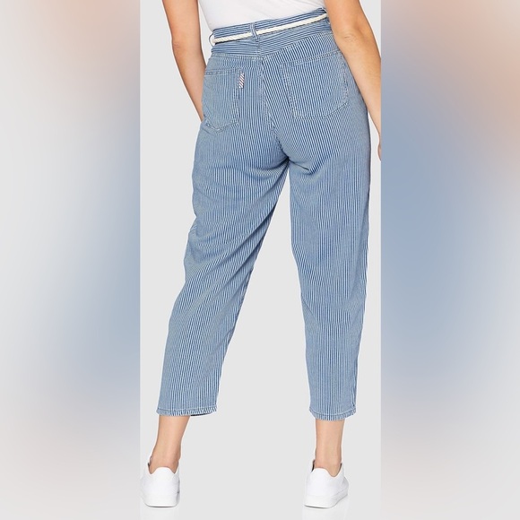 United Colors Of Benetton Blue & White Striped Ankle Length Pants Women’s Size 4 - Picture 7 of 10